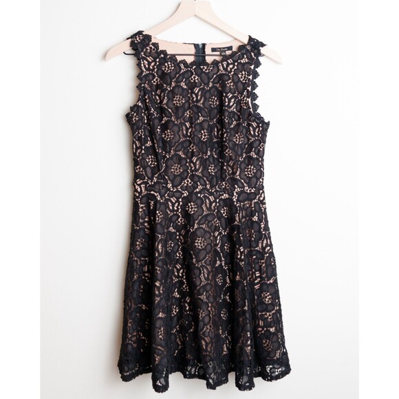 City Studio Dress Teen Girl 7 Black Lace Cocktail A Line HOCO Dark Fairy Goth - Picture 1 of 11